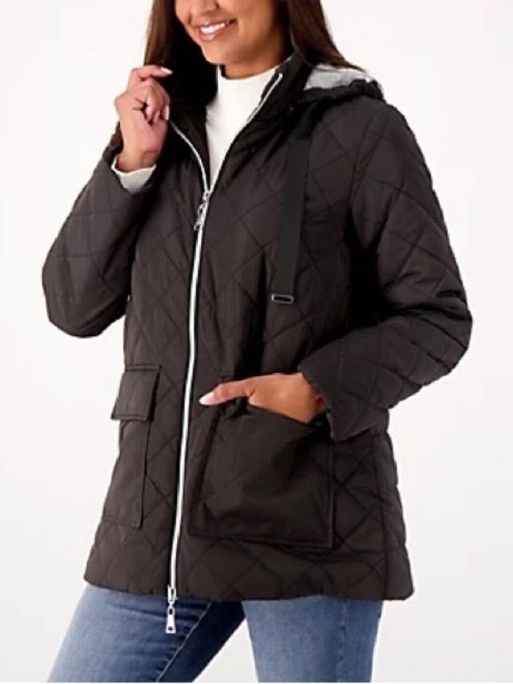 Nuage Jersey Lining and Hood Quilted Jacket
